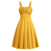 Robe camisole à bretelles nouées et buste froncé